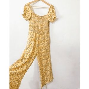 Anthropologie Faithfull The Brand Lazlo Smocked Jumpsuit size 4